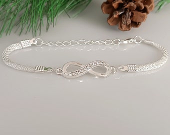 Armband, Unendlichkeit, Kristall, Strass-Infinity-Armband, Verstellbare Karabiner