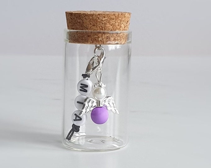 Guardian angel pendant with glass personalized angel 30 colors baptism communion lucky charm charm silver-plated guest gift confirmation angel