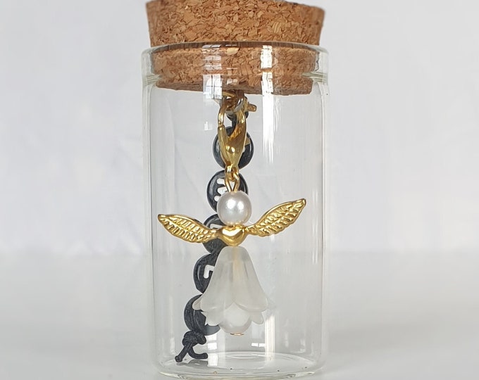 Guardian angel pendant with glass personalized angel wedding baptism communion lucky charm guest gift confirmation little angel