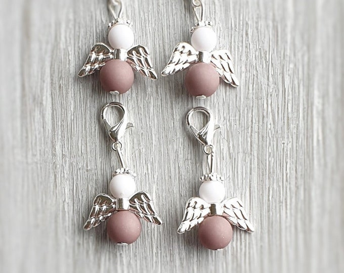 20 Guardian Angel Pendant Angel Baptism Communion Wedding Lucky Charm Silver Plated Confirmation Guest Gift Angel Matte Pearls spb