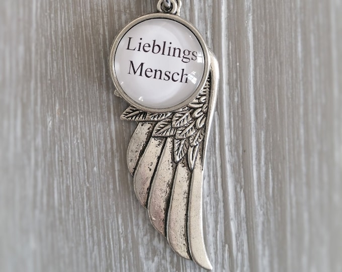 Keychain favorite person feather silver angel