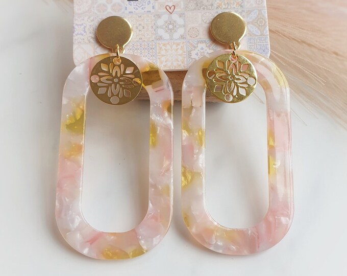 Earrings Stainless Steel Stainless Resin Resin Stainless Steel