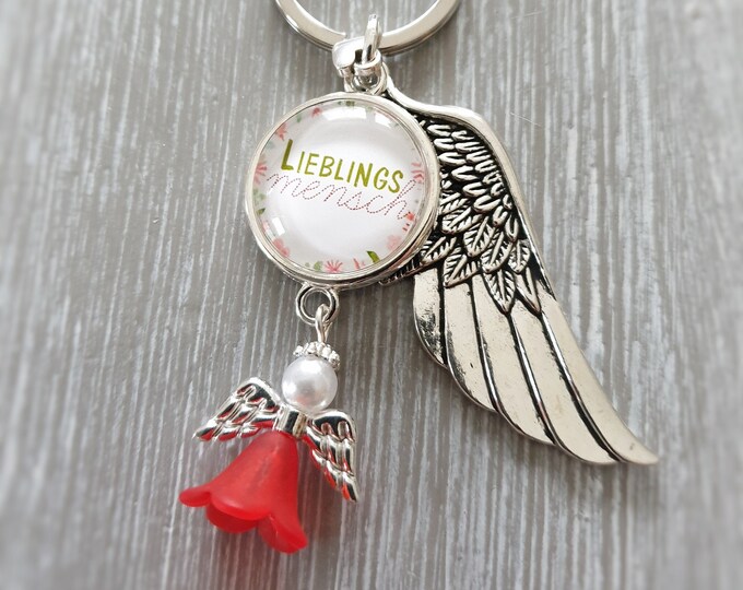 Keychain Favorite Person Guardian Angel Feather Lucky Keychain Ring Pendant Gift Keyring Favorite Person