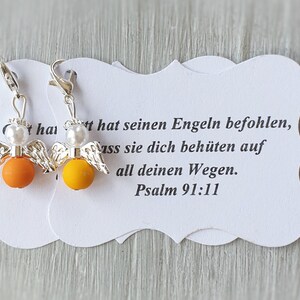10 pendentifs ange gardien + 10 cartes, baptême, communion, mariage, porte-bonheur, cadeau d'invité argenté, note d'aile, personnalisable