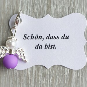 20 beschermengelhangers + 20 kaarten, doop, communie, bruiloft, geluksbrenger, verzilverde gastgeschenknoot, aanpasbaar
