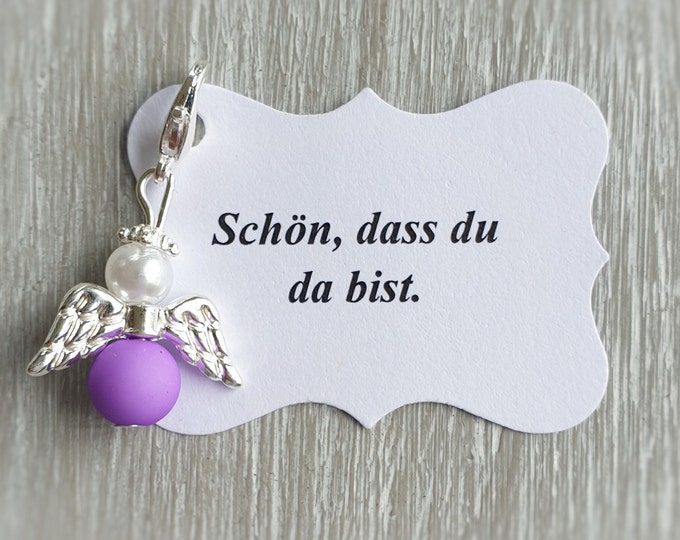 20 Guardian Angel Pendants Angel + 20 Cards Baptism Communion Wedding Lucky Charm Silver Plated Guest Gift Note Personalizable