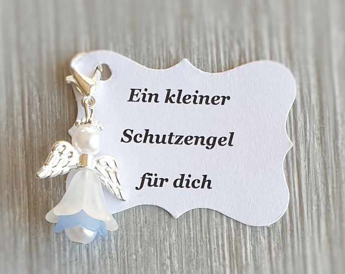 20 Guardian Angel Pendants + 20 Cards Baptism Communion Wedding Lucky Charm Silver Plated Gift Angel Note Personalizable
