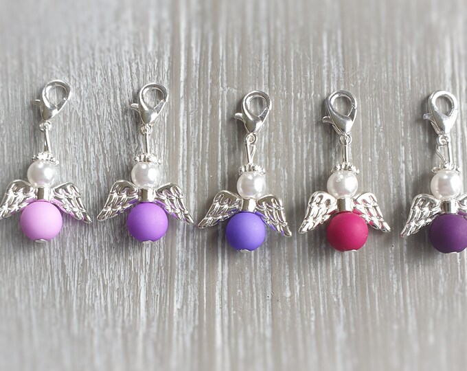 10 Guardian Angel Pendants Angel Baptism Communion Confirmation Multi-colored Wedding Lucky Charm Silver-plated Guest Gift Colorful