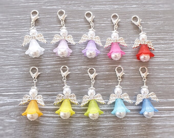 10 Guardian Angel Pendants Angel Baptism Communion Confirmation Angel Wedding Birth Lucky Charm Silver Plated Gift Rainbow