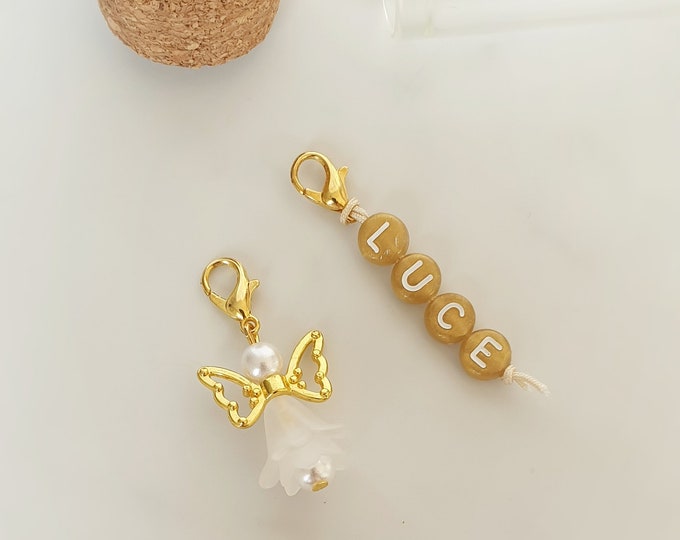 Guardian angel pendant with glass personalized angel wedding baptism communion lucky charm guest gift confirmation little angel