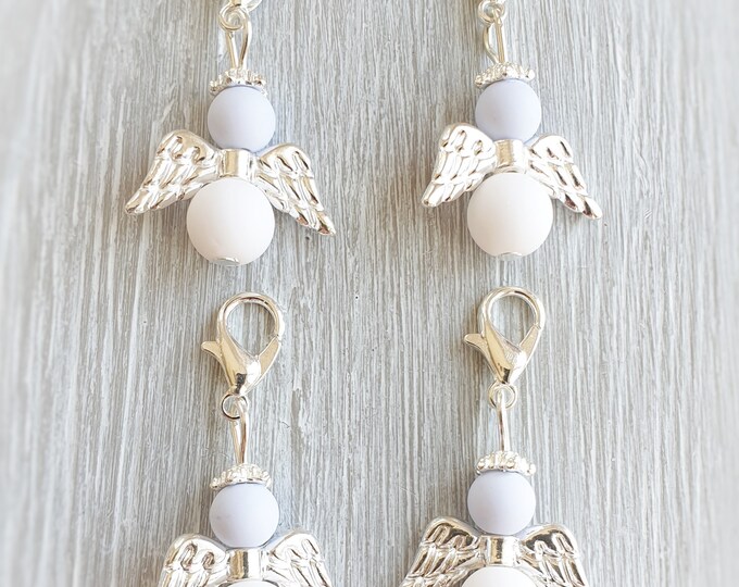 20 guardian angel pendant angel baptism communion wedding lucky charm charm silver-plated guest gift confirmation angel pearls matt white spb
