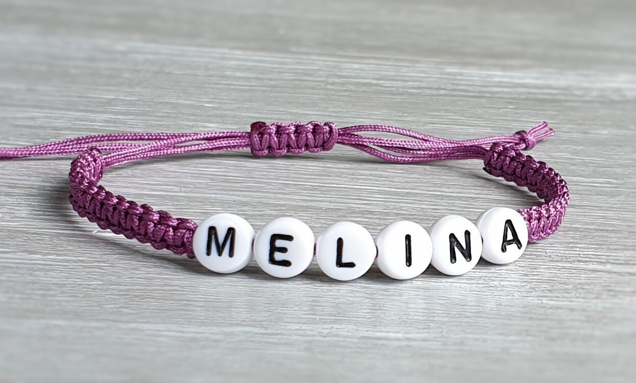 3x bracelet letters macramé lucky charm braided bracelet customizable color  choice hand made macrame