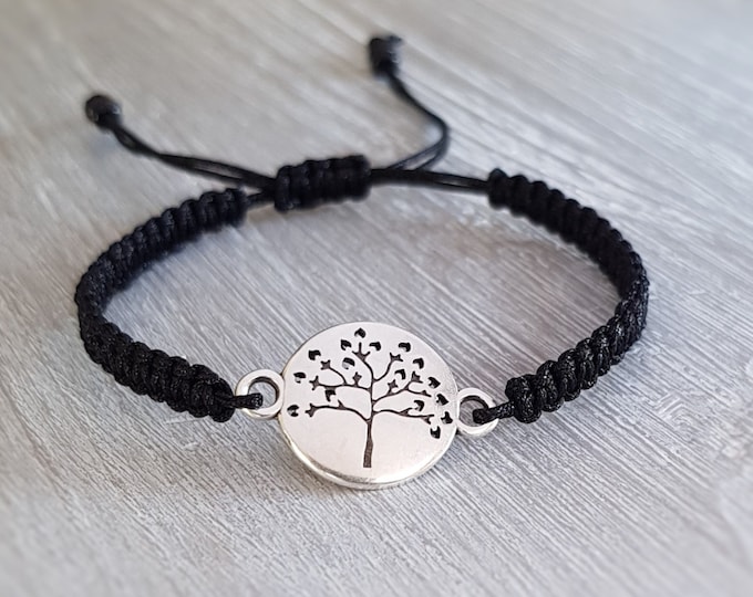 Bracelet Macrame Tree of Life Tree Tree of Life Lucky Charm Braided Bracelet, Bracelet Friendship Bracelet Macrame Bracelet Girlfriend Color Choice