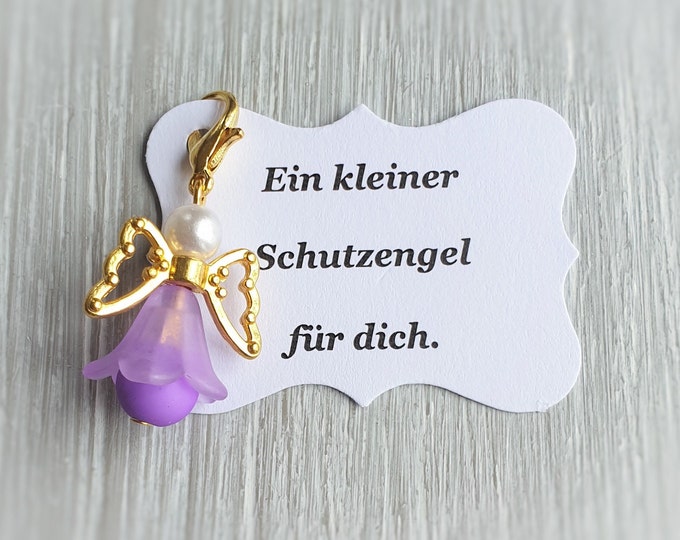 10 Guardian Angel Pendants + 10 Cards Baptism Communion Angel Wedding Lucky Charm Guest Gift Wings Note Personalizable