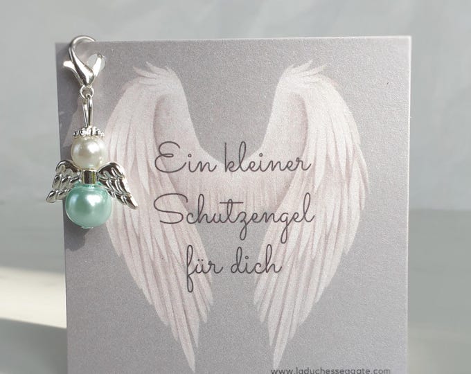 20 guardian angel pendants + 20 cards baptism communion wedding lucky charm silver-plated guest gift angel keyring spc