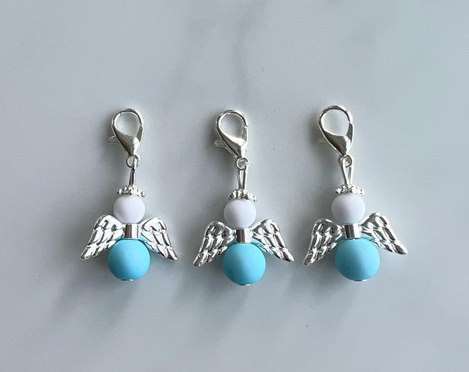 20 guardian angel pendant angel baptism communion wedding lucky charm confirmation charm silver-plated guest gift pearls azure matt spb