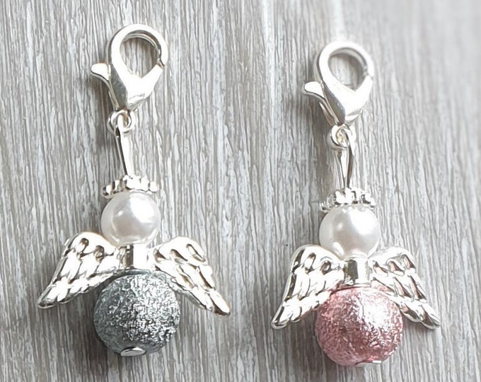 20 Guardian Angel Pendant Angel Baptism Communion Wedding Confirmation Birth Lucky Charm Silver Plated Mother of Pearl Gift Shiny