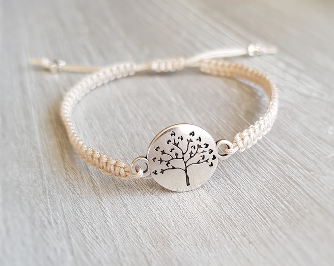 Bracelet Macrame Tree of Life Tree Tree of Life Lucky Charm Braided Bracelet, Bracelet Friendship Bracelet Macrame Bracelet Girlfriend Color Choice