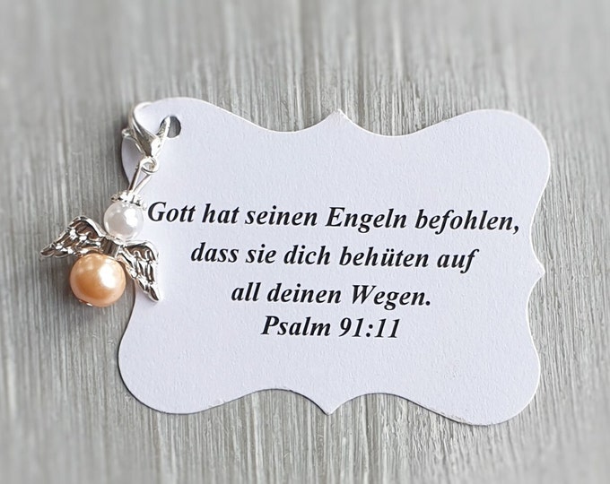 20 Guardian Angel Pendants + 20 Cards Baptism Communion Lucky Charm Silver Plated Gift Angel Note Personalizable spc
