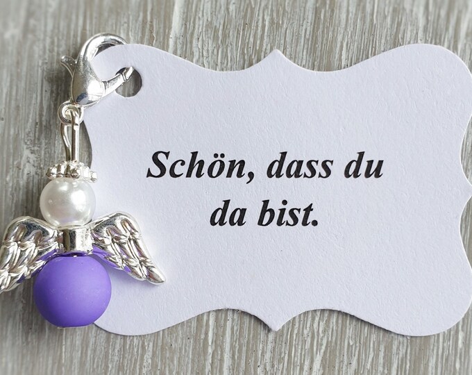 10 Guardian Angel Pendants + 10 Cards Baptism Communion Wedding Lucky Charm Silver Plated Guest Gift Wings Note Personalizable