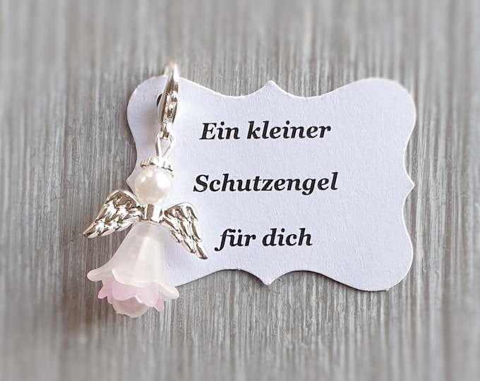 20 Guardian Angel Pendants + 20 Cards Baptism Communion Wedding Lucky Charm Silver Plated Gift Angel Note Personalizable