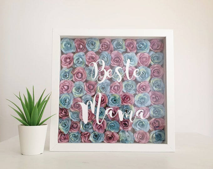 Best Mom Silk Roses Frame Personalized Gift for Mother's Day Mom Decoration Personalized 3D Photo Frame with Flowers Mom