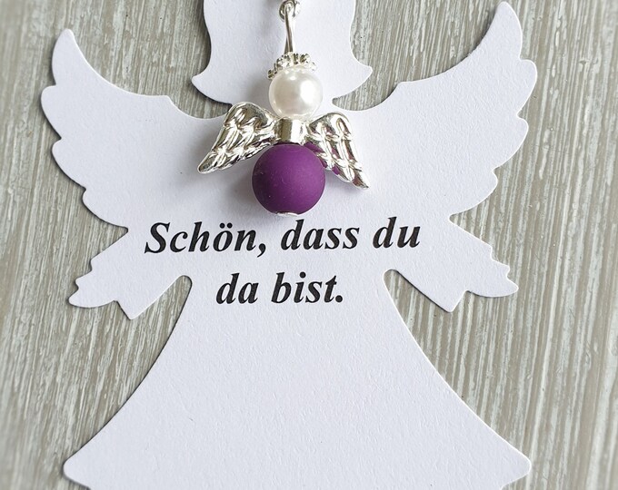 5 Guardian Angel Pendant + 5 Cards Pendant Baptism Communion Wedding Lucky Charm Silver Plated Gift Wings Angel Confirmation Angel