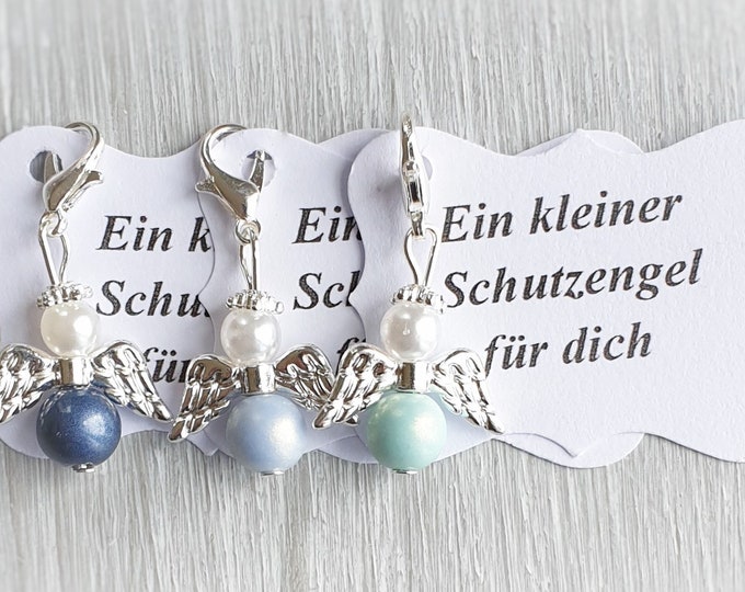 20 Guardian Angel Pendants + 20 Cards Baptism Communion Wedding Lucky Charm Silver Plated Guest Gift Angel Personalizable spc