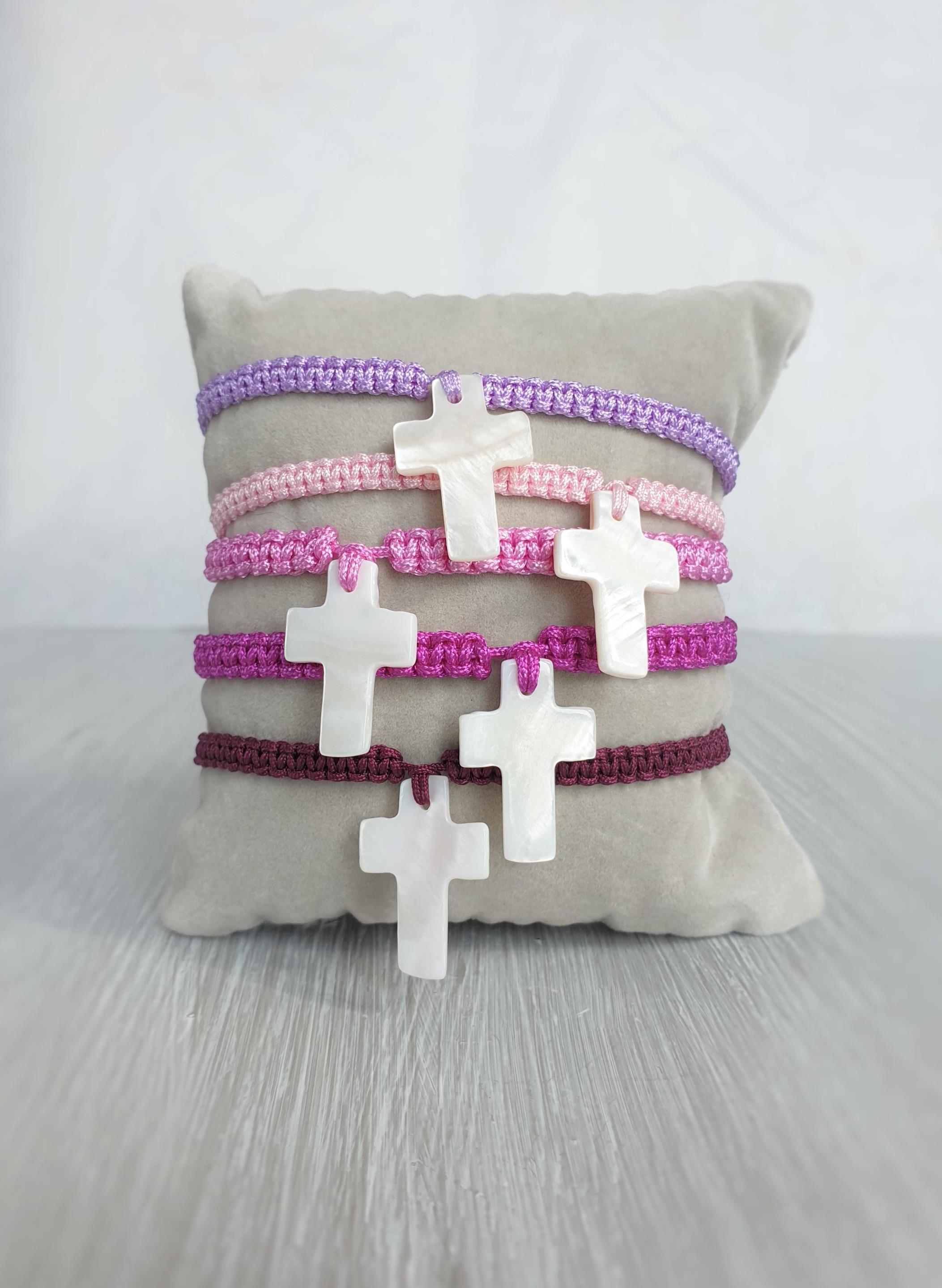Macrame cross bracelet deals