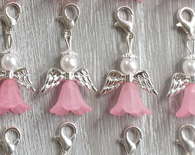 10 Guardian Angel Pendant Angel Charm Baptism Communion Wedding Confirmation Angel Birth Lucky Charm Silver Plated Gift
