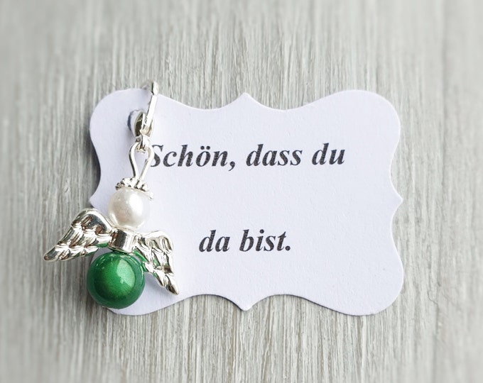 20 Guardian Angel + 20 Cards Pendant Angel Baptism Communion Wedding Lucky Charm Miracle Beads Guest Gift Note Personalizable
