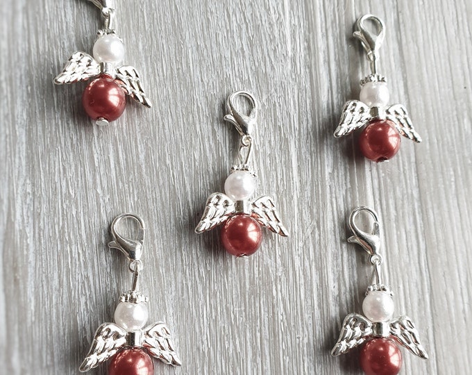 20 Guardian Angel Pendant Angel Baptism Communion Wedding Lucky Charm Silver Plated Mother of Pearl Gift Pearls Wine