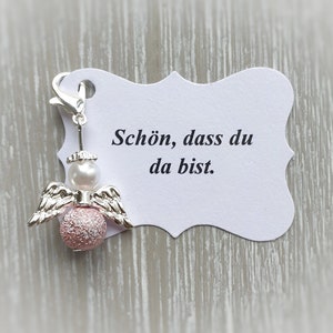 10 Beschermengelhangers + 10 Kaarten Doop Communie Bruiloft Geluksbrenger Bevestiging Glanzende Gast Geschenk Engel Notitie Personaliseerbaar