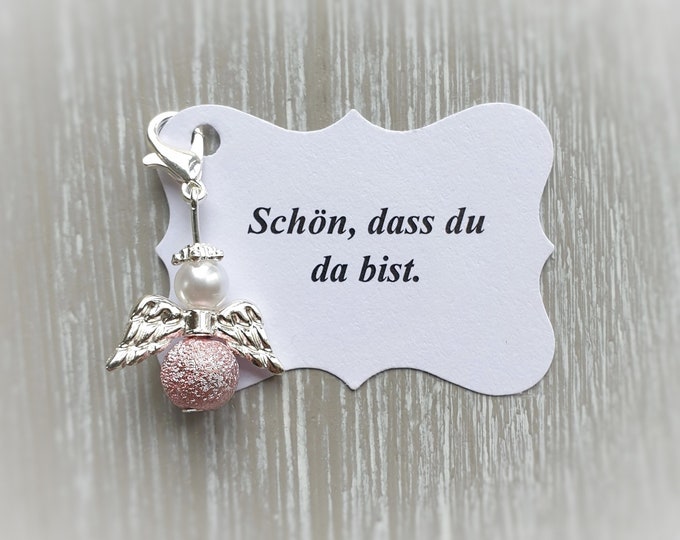 20 guardian angel pendants + 20 cards baptism communion wedding lucky charm confirmation shiny guest gift angel note personalizable