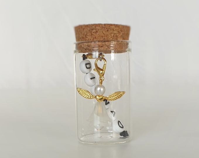 Guardian angel pendant with glass personalized angel wedding baptism communion lucky charm guest gift confirmation little angel