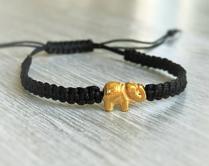 Bracelet Elephant Lucky Charm Braided Bracelet Friendship Bracelet Macrame Bracelet Girlfriend Color Choice Bracelet
