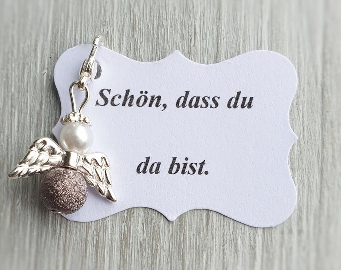 10 Guardian Angel Pendants + 10 Cards Baptism Communion Wedding Lucky Charm Confirmation Shiny Guest Gift Angel Note Personalizable