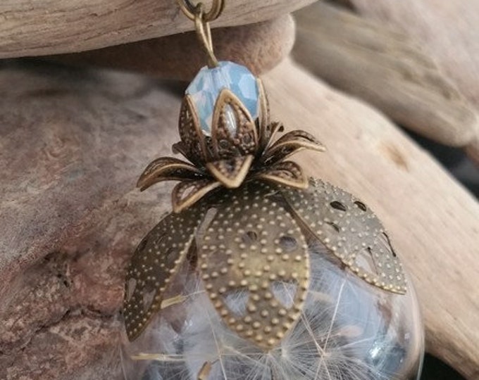 Dandelion Necklace Bronze XL Glass 3 cm