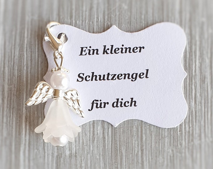 20 Guardian Angel Pendants + 20 Cards Baptism Communion Wedding Lucky Charm Silver Plated Gift Angel Note Personalizable