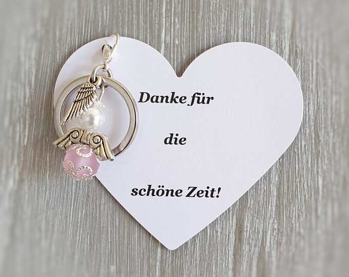 5 cards with guardian angel pendant angel baptism communion wedding lucky charm heart silver-plated guest gift charm personalizable pearls