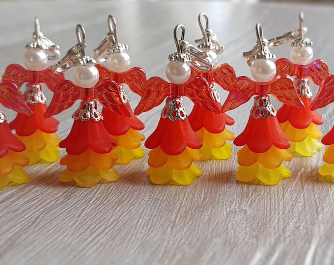 10 Guardian Angel Pendants with Snap Hook Baptism Children's Birthday Handmade Angel Communion Wedding Angel