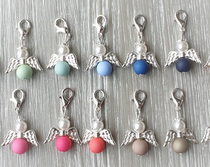 14 Guardian Angel Pendant Angel Baptism Communion Multi-colored Wedding Lucky Charm Silver-plated Guest Gift Colorful