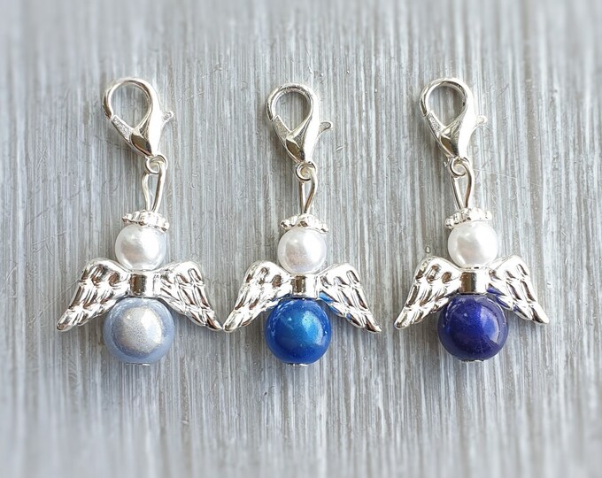 20 Guardian Angel Pendant Baptism Communion Multi-colored Wedding Lucky Charm Silver-plated Guest Gift Colorful Confirmation Angel Miracle Beads