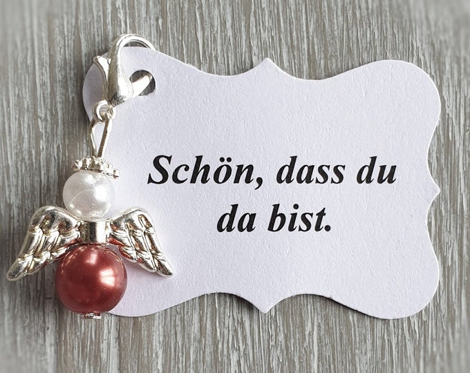 20 Guardian Angel Pendant Angel Baptism Communion Wedding Lucky Charm Silver Plated Gift Wings Note Personalizable Wine
