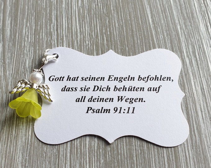 20 Guardian Angel Pendant Angel Green Baptism Communion Wedding Lucky Charm Silver Plated Guest Gift Wings Note Personalizable