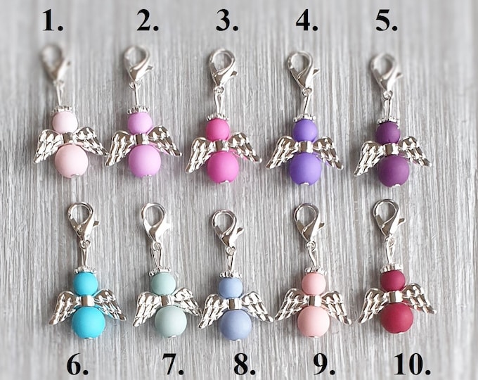20 Guardian Angel Pendant Angel Baptism Communion Multi-colored Wedding Lucky Charm Silver-plated Guest Gift Colorful Confirmation Angel