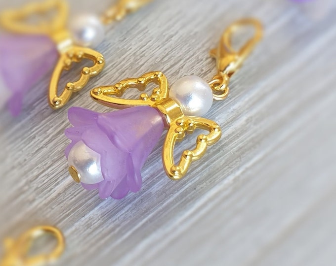 10 Guardian Angel Pendants Angel Baptism Communion Gold Color Wedding Birthday Lucky Charm Guest Gift Angel Birth