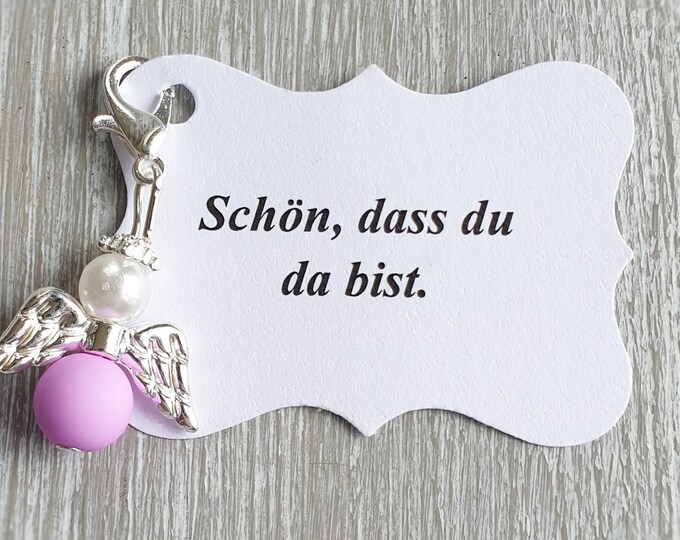 20 Guardian Angel Pendants Angel + 20 Cards Baptism Communion Wedding Lucky Charm Silver Plated Guest Gift Note Personalizable