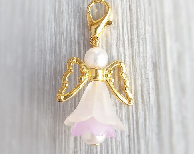 10 Guardian Angel Pendant Angel Baptism Communion Gold Color Wedding Party Christmas Birthday Lucky Charm Guest Gift Angel