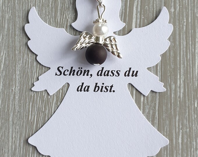 5 Guardian Angel Pendant + 5 Cards Pendant Baptism Communion Wedding Lucky Charm Silver Plated Gift Wings Angel Confirmation Angel